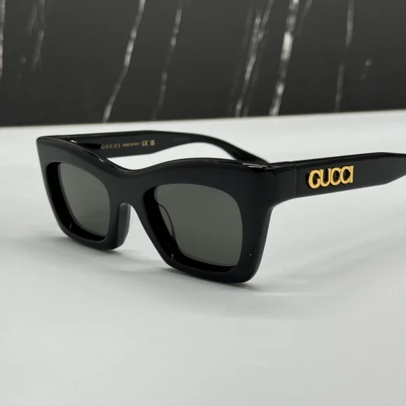 NEW GG1773S 001 GUCCI BLACK GREY CAT EYE WOMEN GUCCI SUNGLASSES - Picture 6 of 12